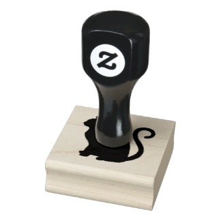 Carimbo De Borracha gato preto, design de silhueta de estimação,