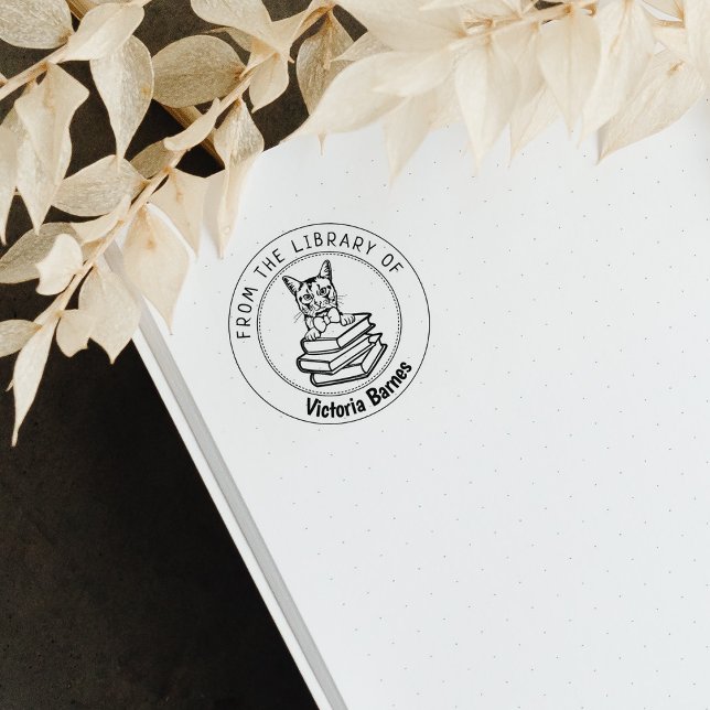 Carimbo De Borracha Gato Somali, Livro Da Biblioteca De (Criador carregado)