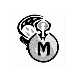 Carimbo De Borracha Gecko Monograma Tribal Malaio