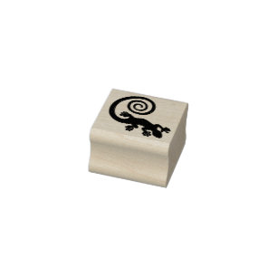 Carimbo De Borracha Geco dourado com cauda espiral
