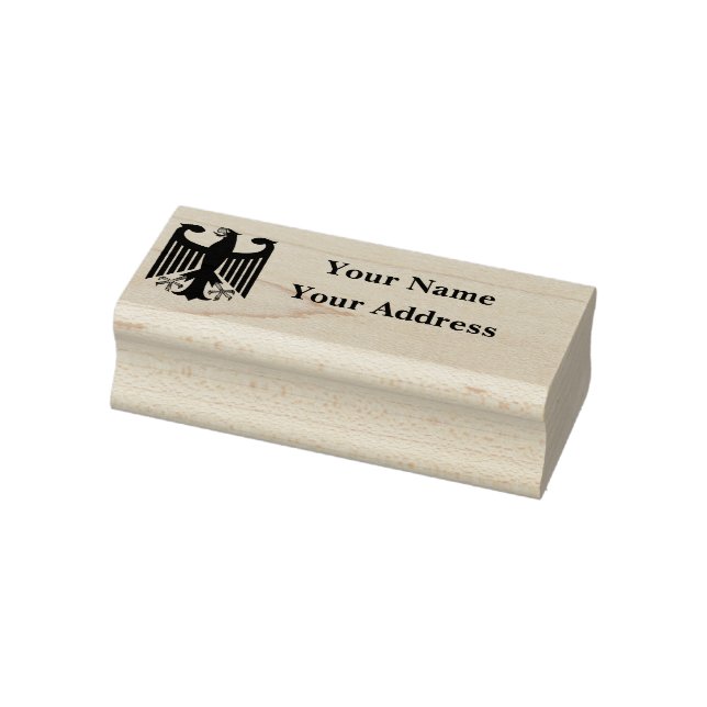 Carimbo De Borracha German Republic black eagle emblem address stamp (Carimbo)