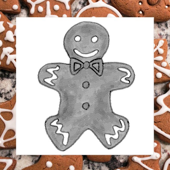 Carimbo De Borracha Gingerbird Man Christmas Cookie Baking (Gingerbread stamp)