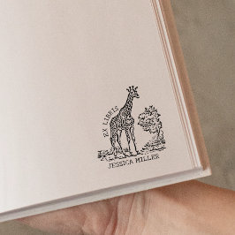 Carimbo De Borracha Girafa Personalizada Ex Libris