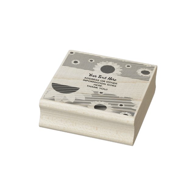 Carimbo De Borracha Girassóis brilhantes em azul (Carimbo)