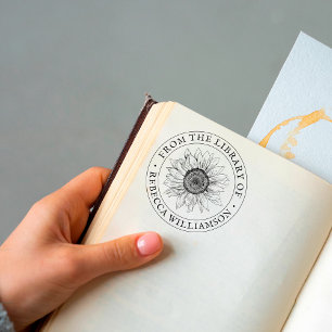 Carimbo De Borracha Girassol da Biblioteca do Livro de Nomes Personali