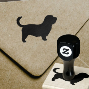 Carimbo De Borracha Glen of Imaal Terrier with Long Tail Silhouette