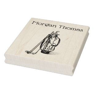 Carimbo De Borracha Golf Bag Golf Clusters Negros