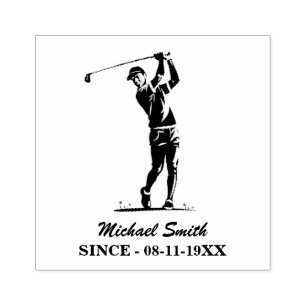 Carimbo De Borracha Golfe Personalizado Jogador de Golfe Golfista