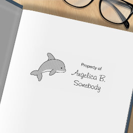 Carimbo De Borracha Golfinho de Cartoon Pulando