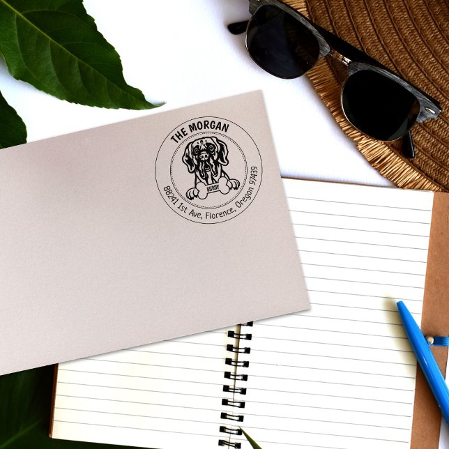 Carimbo De Borracha Grande Endereço de Devolução de Cachorro (Criador carregado)