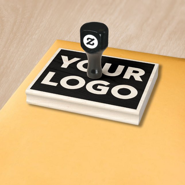 Carimbo De Borracha Grande Logotipo Comercial Personalizado (Large Custom Business Logo Rubber Stamp in situ)