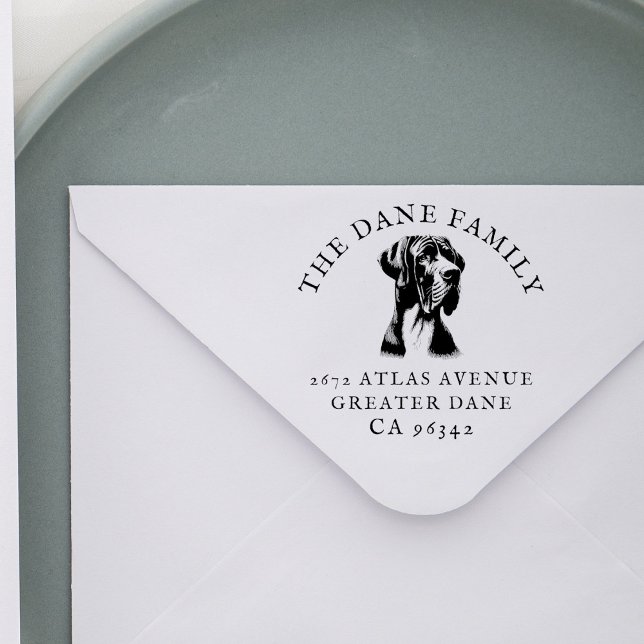 Carimbo De Borracha Grande Nome da Família de Cachorros Danão Endereço (Criador carregado)