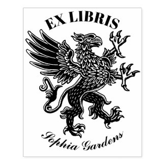 Carimbo De Borracha Griffin Ex Libris