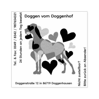 Carimbo De Borracha Großer Doggen Stempel viel Text