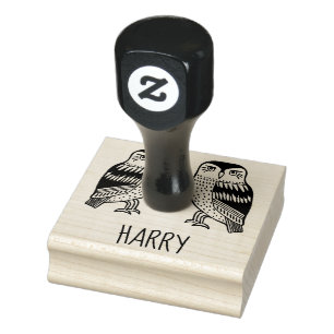 Carimbo De Borracha GTWIN Gelado Coroa Pássaros Desenhando A Mão PERSO