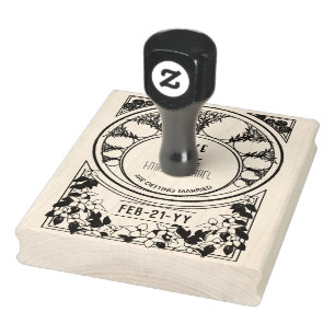 Carimbo De Borracha Guardar Personalizado Data ART DECO Versão Orname