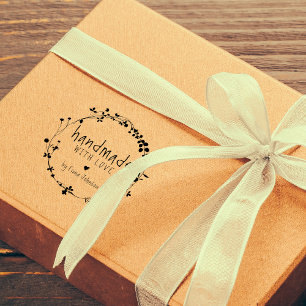 Carimbo De Borracha Guirlanda de Flores Silvestres Desenhada à Mão Fei