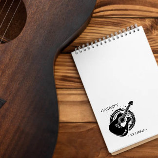 Carimbo De Borracha Guitarra Personalizada Ex Libris Wood Art Stamp