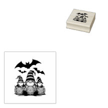 Halloween Gnome Wood Art Stamp