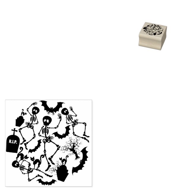 Carimbo De Borracha Halloween Skeletons Macabre Dance (Carimbado)