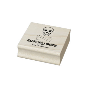 Carimbo De Borracha Halloween Skull e Bones