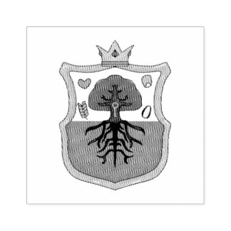 Carimbo De Borracha Ham's Land's family crest, shield pattern tree