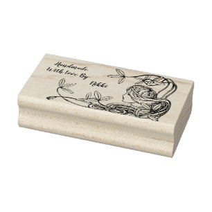 Carimbo De Borracha Handmade com selo floral do amor