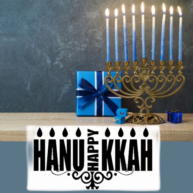 Carimbo De Borracha Happy Hanukkah (Criador carregado)