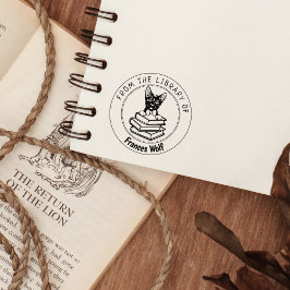 Carimbo De Borracha Havana Brown Cat, Livro Da Biblioteca De