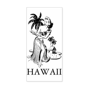 Carimbo De Borracha HAWAII HULA DANCER VIAGEM Borracha