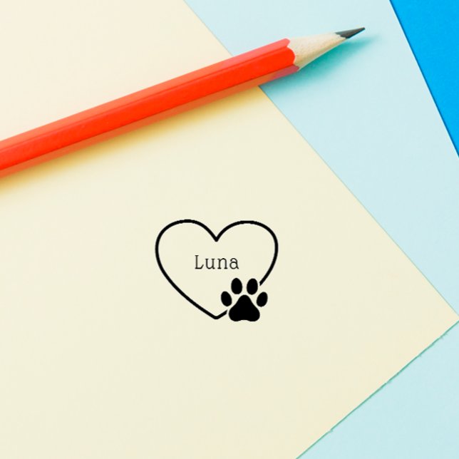 Carimbo De Borracha Heart Frame Sweet Paw Custom Name  (Criador carregado)