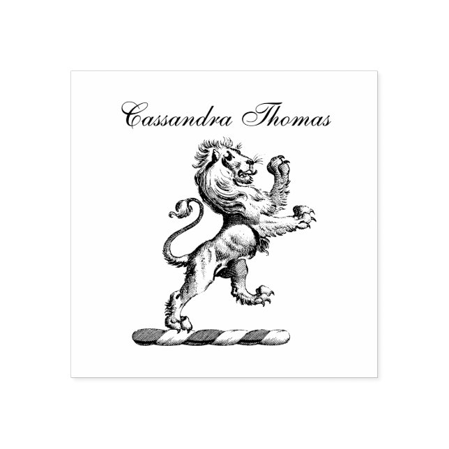 Carimbo De Borracha Heraldic Lion Standcrest Emblem C (Impressão)