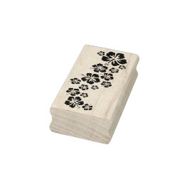 Carimbo De Borracha Hibiscus Blossom Garland e seu traseiro. & ideias