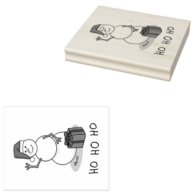 Carimbo De Borracha Ho Ho Feliz Papais noeis de Natal Bonito Snowman (Carimbado)