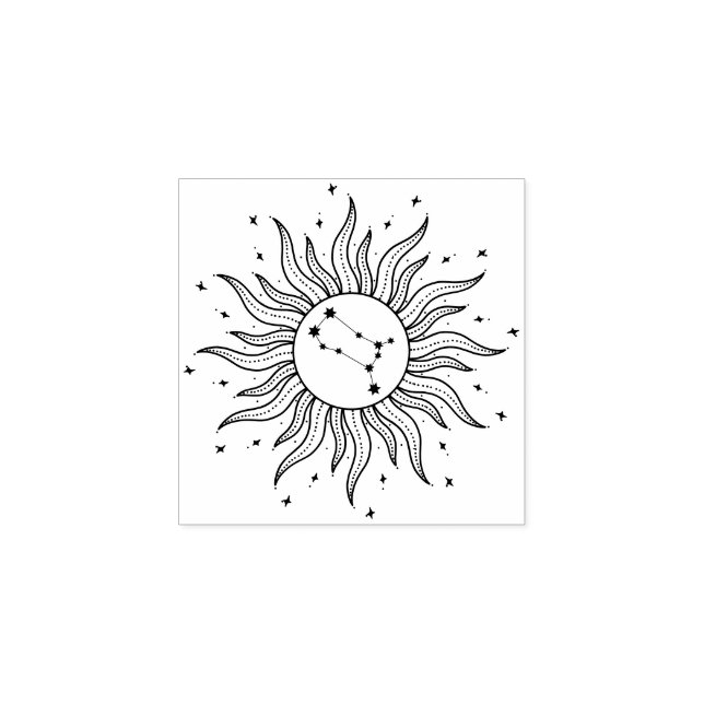 Carimbo De Borracha Horóscopo Sol Signo de Gêmeos (Impressão)