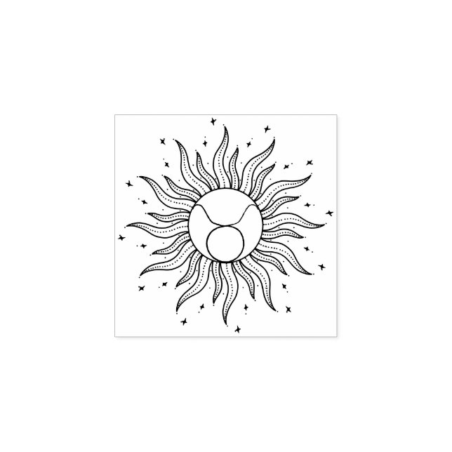 Carimbo De Borracha Horóscopo Sol Touro (Impressão)