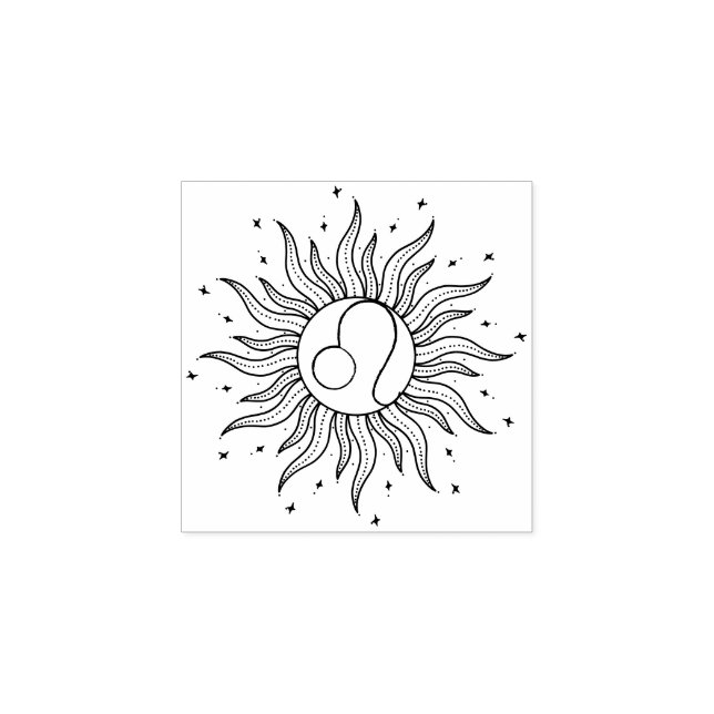 Carimbo De Borracha Horóscopo Solar Leão (Impressão)