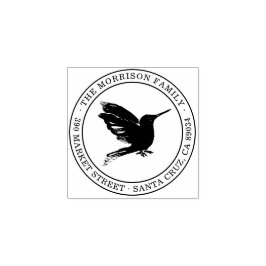 Carimbo De Borracha Hummingbird | Endereço de devolução de tipografia 