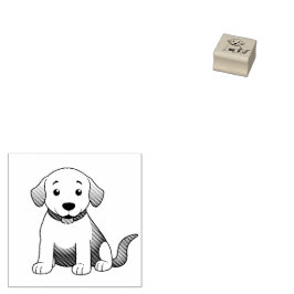 Carimbo De Borracha Hund Braun, sitzend -