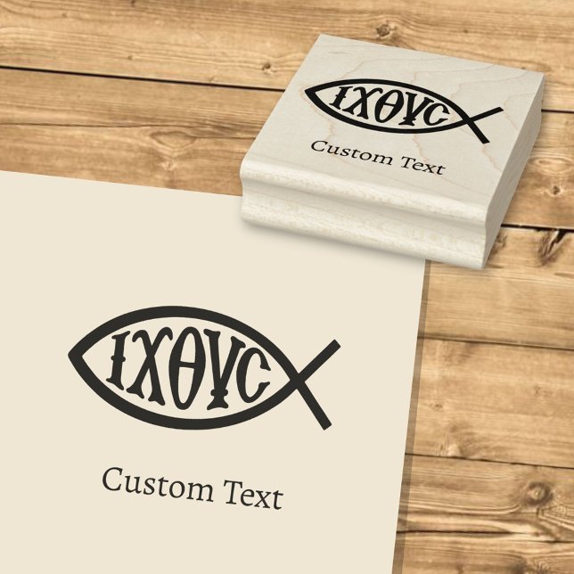 Carimbo De Borracha Ichthys Christian Symbol (Criador carregado)