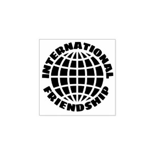 Carimbo De Borracha Ícone Amizade Internacional com Globo