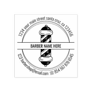 Carimbo De Borracha Ícone de logotipo de cabeleireiro masculino poste 