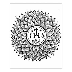 Carimbo de borracha IHS do antigo Christograma