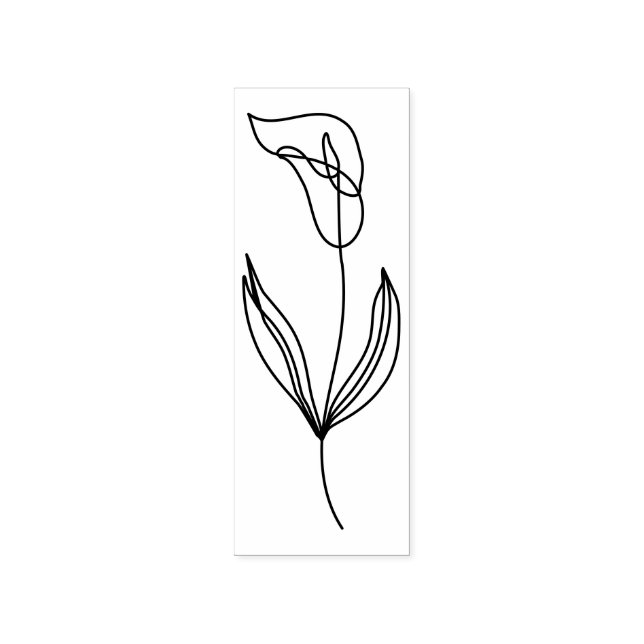 Carimbo De Borracha Illustração de Linha Flor de Arte Calla Lily (Impressão)