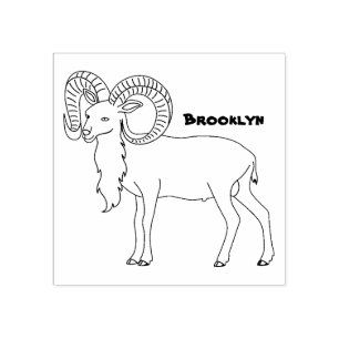 Carimbo De Borracha Ilustração de cabra Mouflon