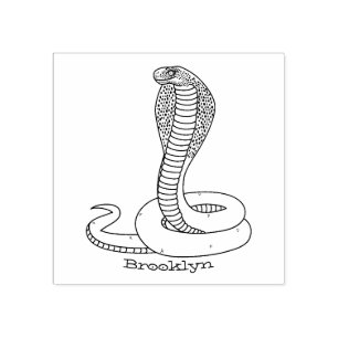 Carimbo De Borracha Ilustração de cobra da cobra castanha