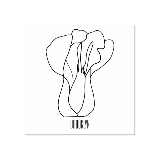 Carimbo De Borracha Ilustração de desenho animado Bok choy (Impressão)
