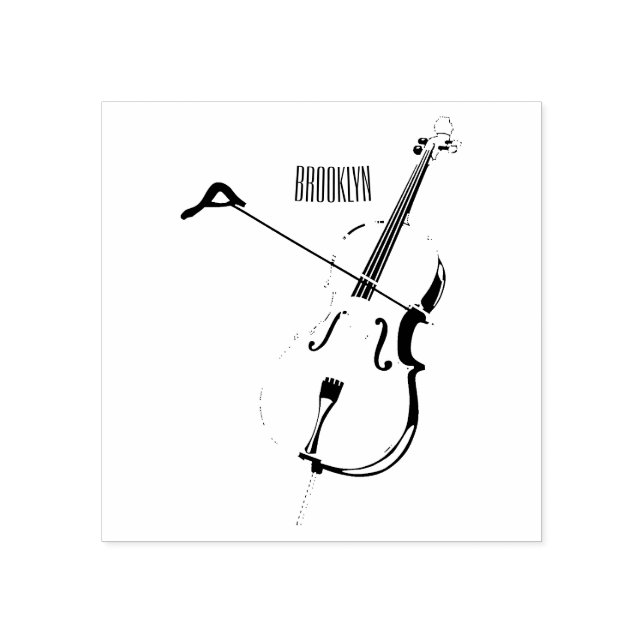 Carimbo De Borracha Ilustração de desenho animado Cello (Impressão)