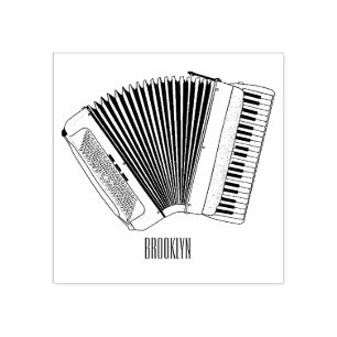 Carimbo De Borracha Ilustração de desenho animado de Accordion