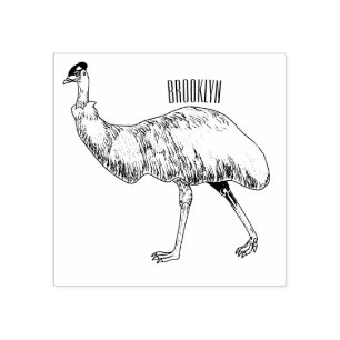 Carimbo De Borracha Ilustração de desenho animado de aves da Emu